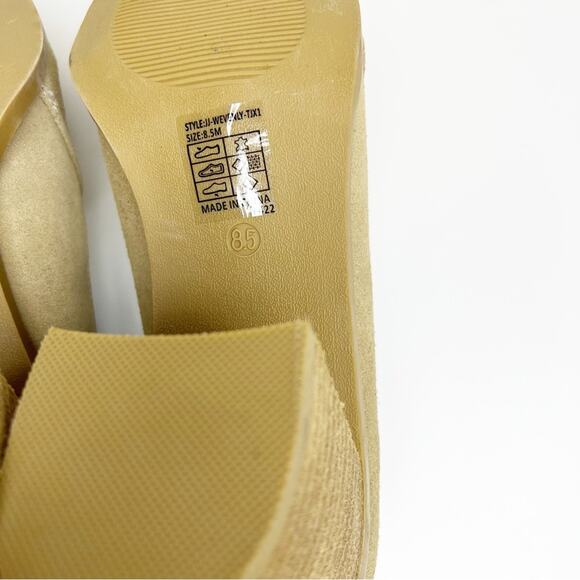 Joie Wevenly Suede Square Toe Heeled Loafers 8.5 Tan - Picture 8 of 9